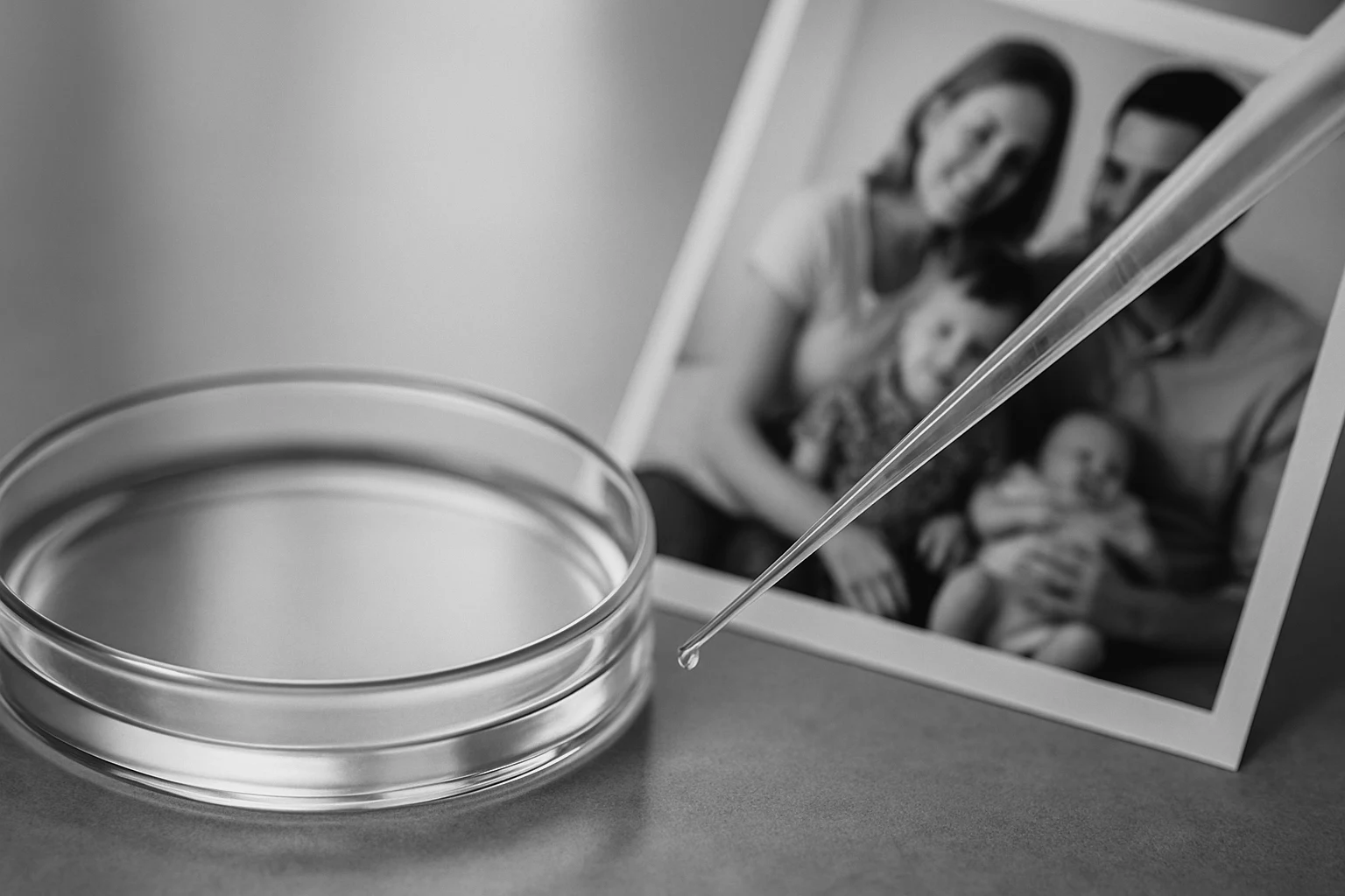 A close-up shot focusing on a small, sterile petri dish