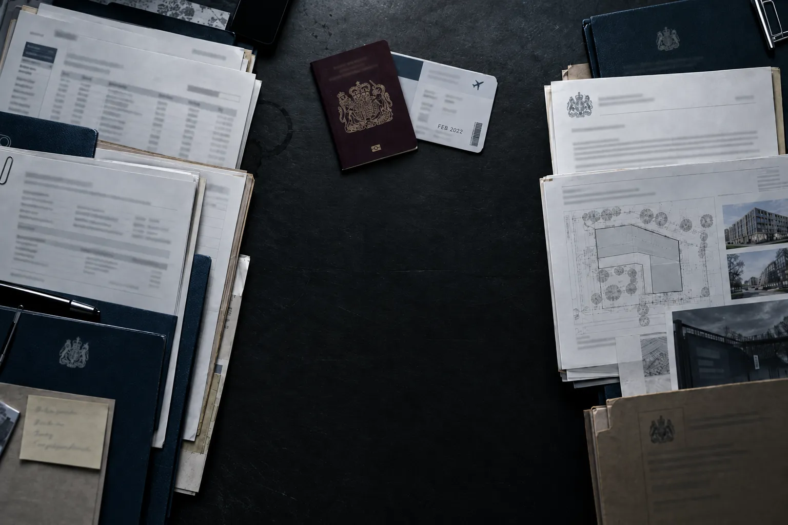Banking and planning records separated by a blank evidential gap representing the unexplained 2022 change in Police Scotland’s public emphasis, AI-generated illustration for Veriarch.